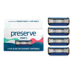 Preserve Shave 5-blade ceramic-coated close-up delivering silky, skin-friendly shave.
