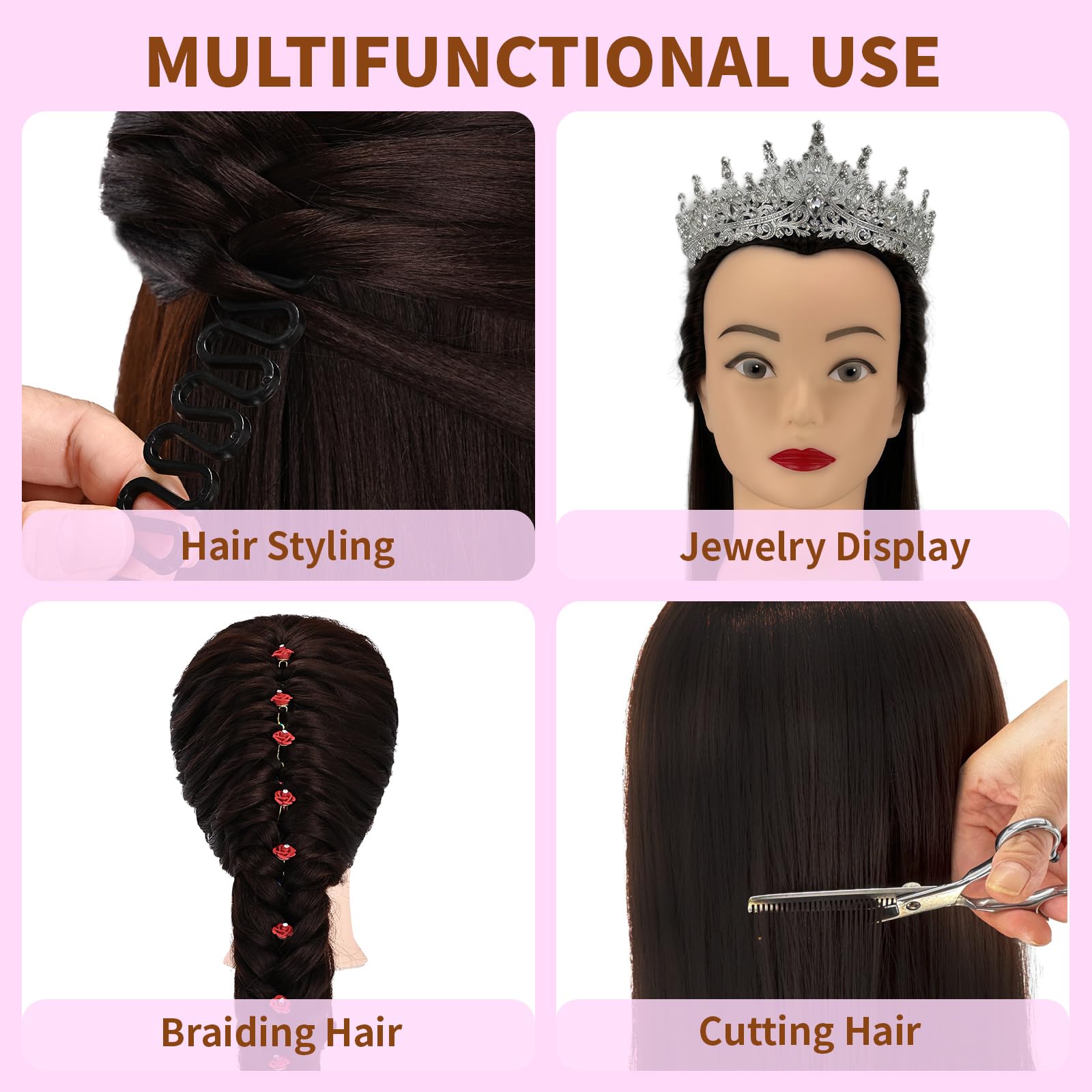 Presilkee hair styling tools set included for practice.