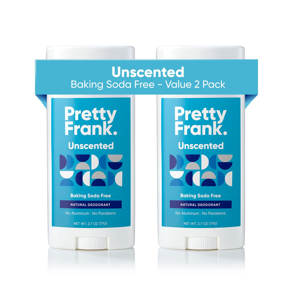 Pretty Frank deodorant stick unscented 2-pack for daily odor protection