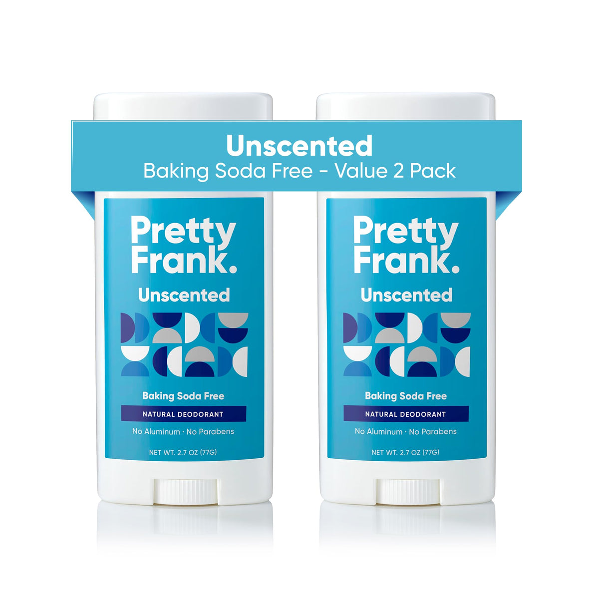Pretty Frank deodorant stick unscented 2-pack for daily odor protection