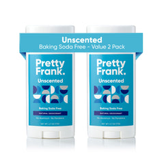 Pretty Frank deodorant stick unscented 2-pack for daily odor protection
