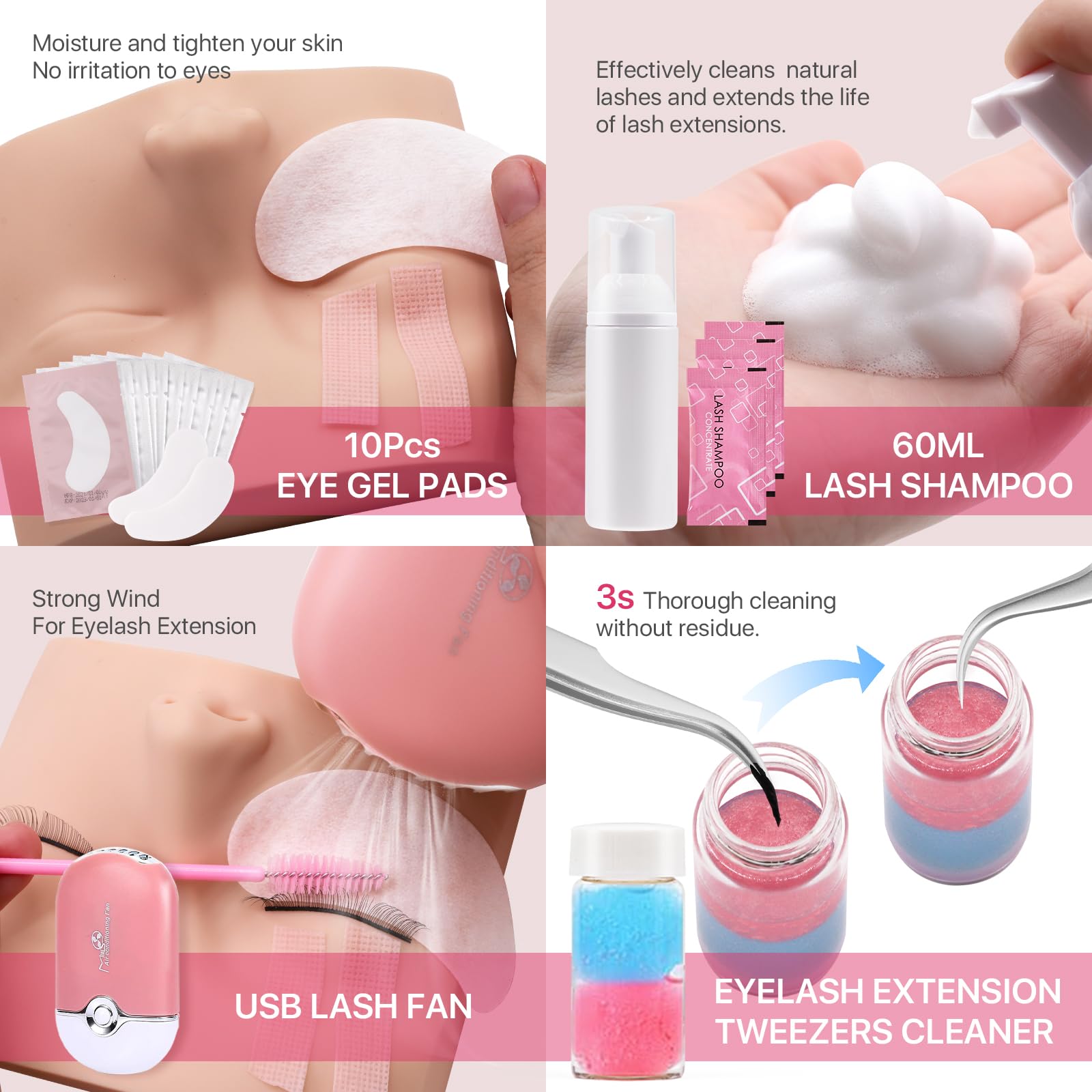 Pretty memory eyelash kit eyelash glue for practice use only.