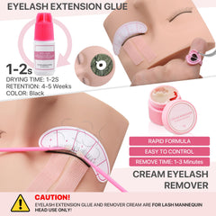 Pretty memory eyelash kit USB fan provides cooling comfort during practice.