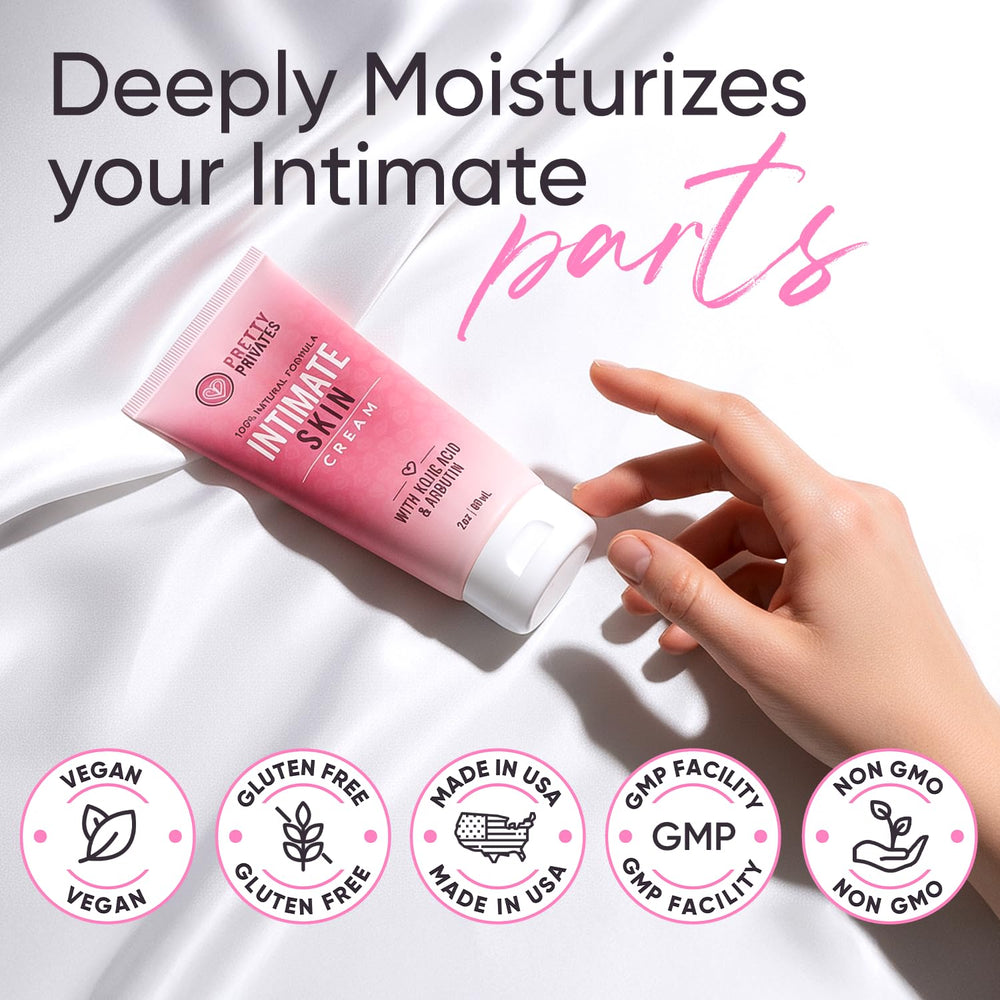 Pretty Privates skin-tone-evenness shot promotes safe, gentle care across multiple body areas.