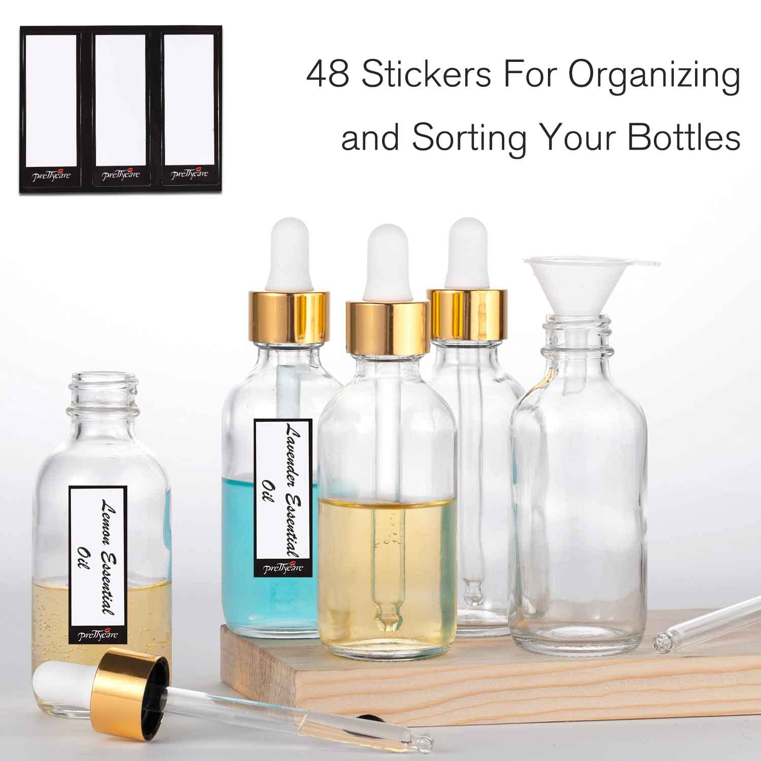 PrettyCare oil blend storage bottles suitable for beauty oils and serums.
