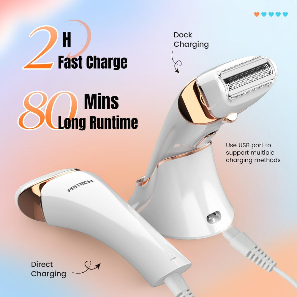 PRITECH compact-slim-body shaver provides comfortable grip for precise shaving.