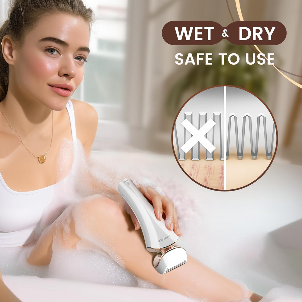 PRITECH womens bikini-trimmer wet-dry ready for shower shaving and quick touch-ups.