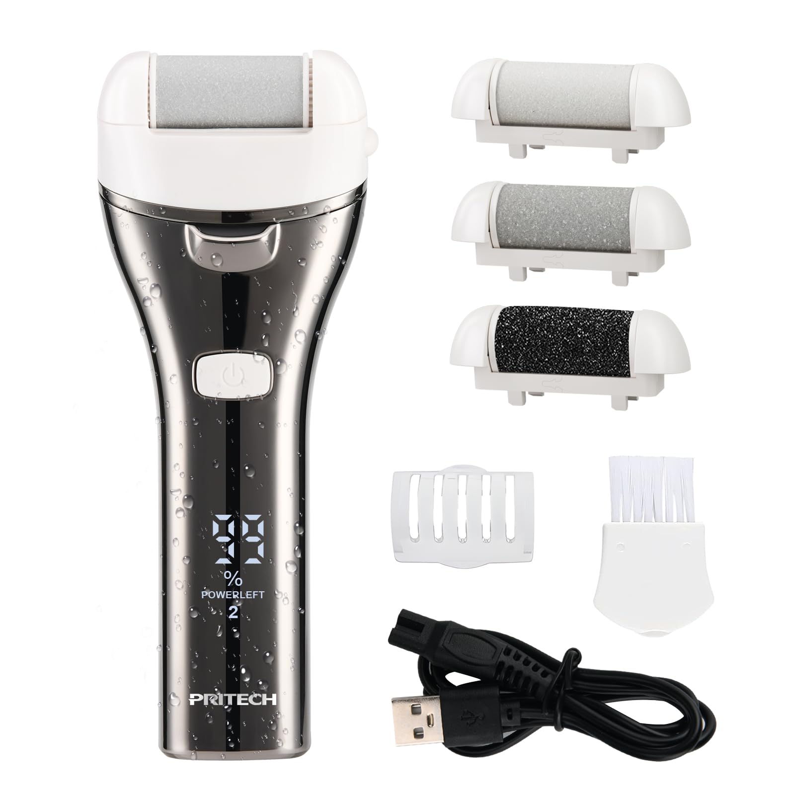 PRITECH electric foot callus remover kit for at-home pedicure and smooth heels.
