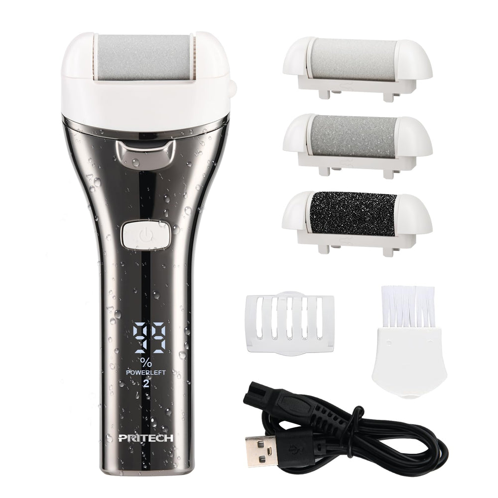 PRITECH electric foot callus remover kit for at-home pedicure and smooth heels.