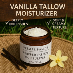 Primal Basics vitamin-a-d-e-k blend supports skin health.