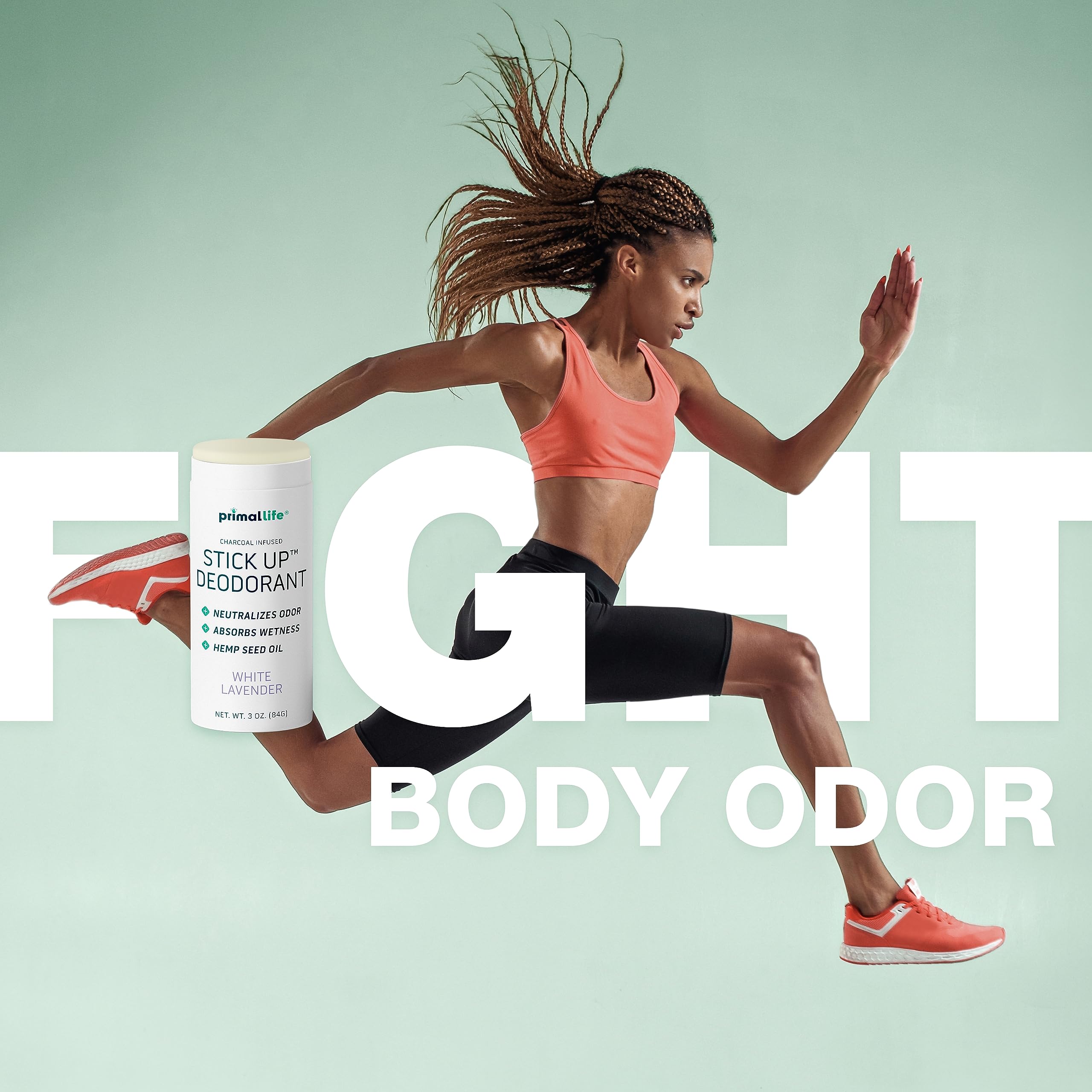 Primal Life Organics Stick Up hemp seed oil nourishes skin after workouts.
