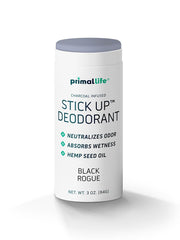 Primal Life Organics Stick Up Black Rogue packaging for easy daily use.