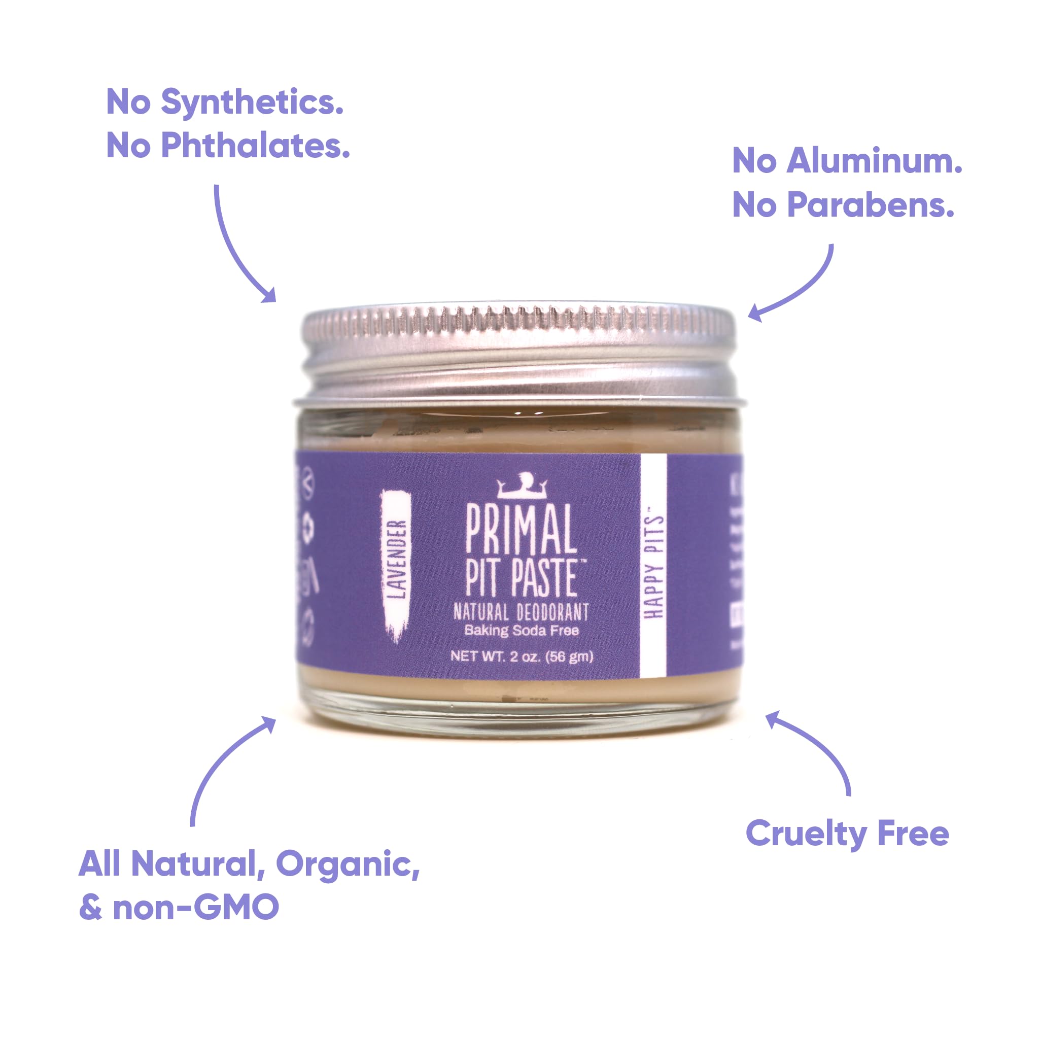 Primal Pit Paste lavender pea-sized application for quick, effective odor control
