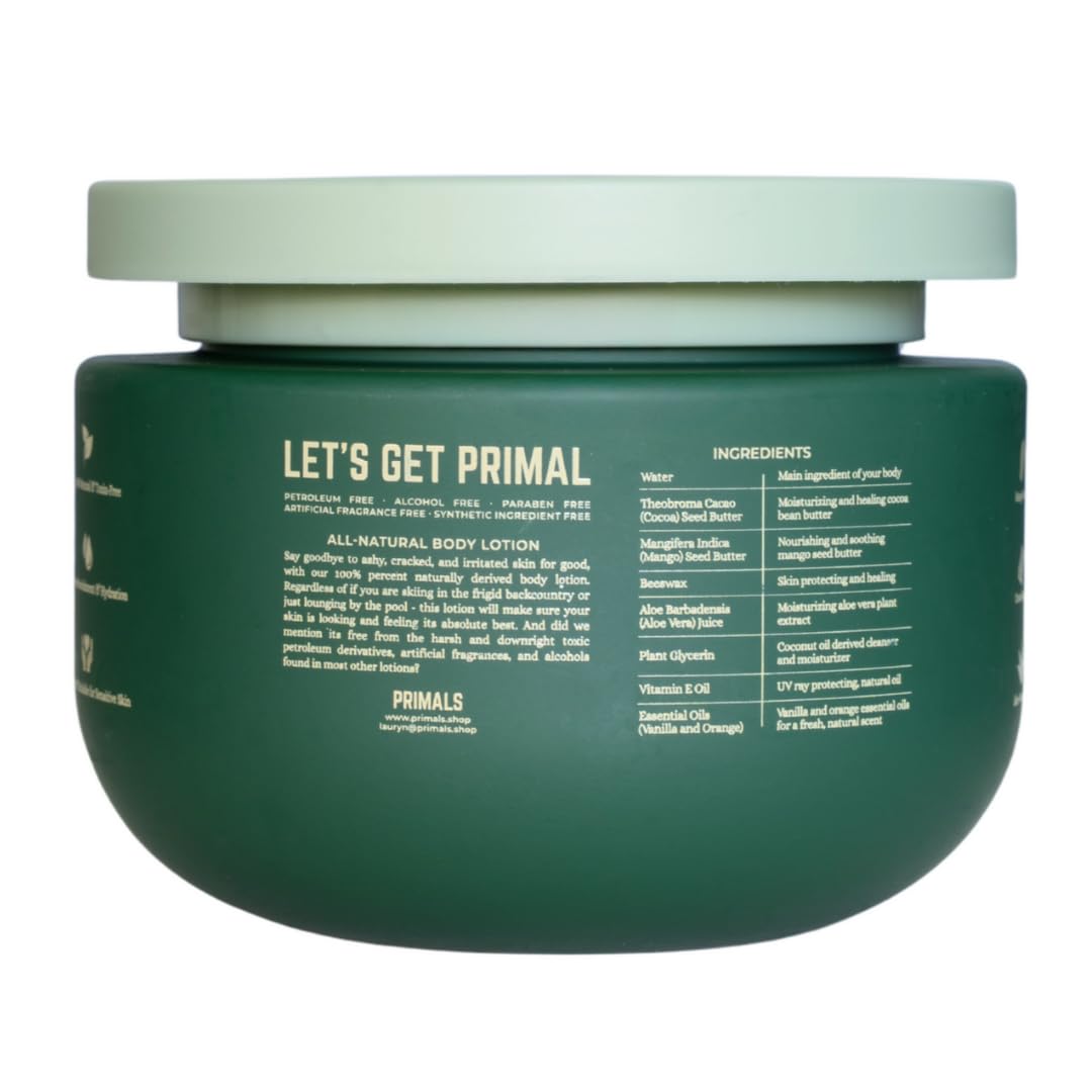 PRIMALS Essential Oils vanilla orange label evokes clean natural fragrance