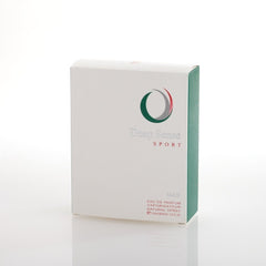 Prime Collection Deep Sense Sport packaging closeup, woody floral musk profile for daily use