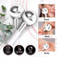 PRIME Fitness Ice Globes neck massage showing tension relief and gentle lifting potential.