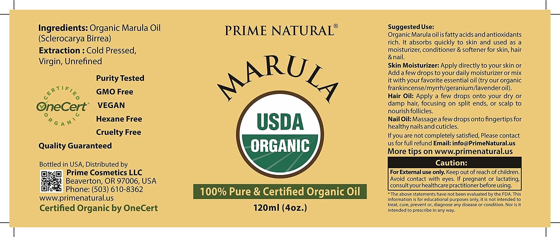 PRIME NATURAL Marula Oil on hair and nails for shine and nourishment.