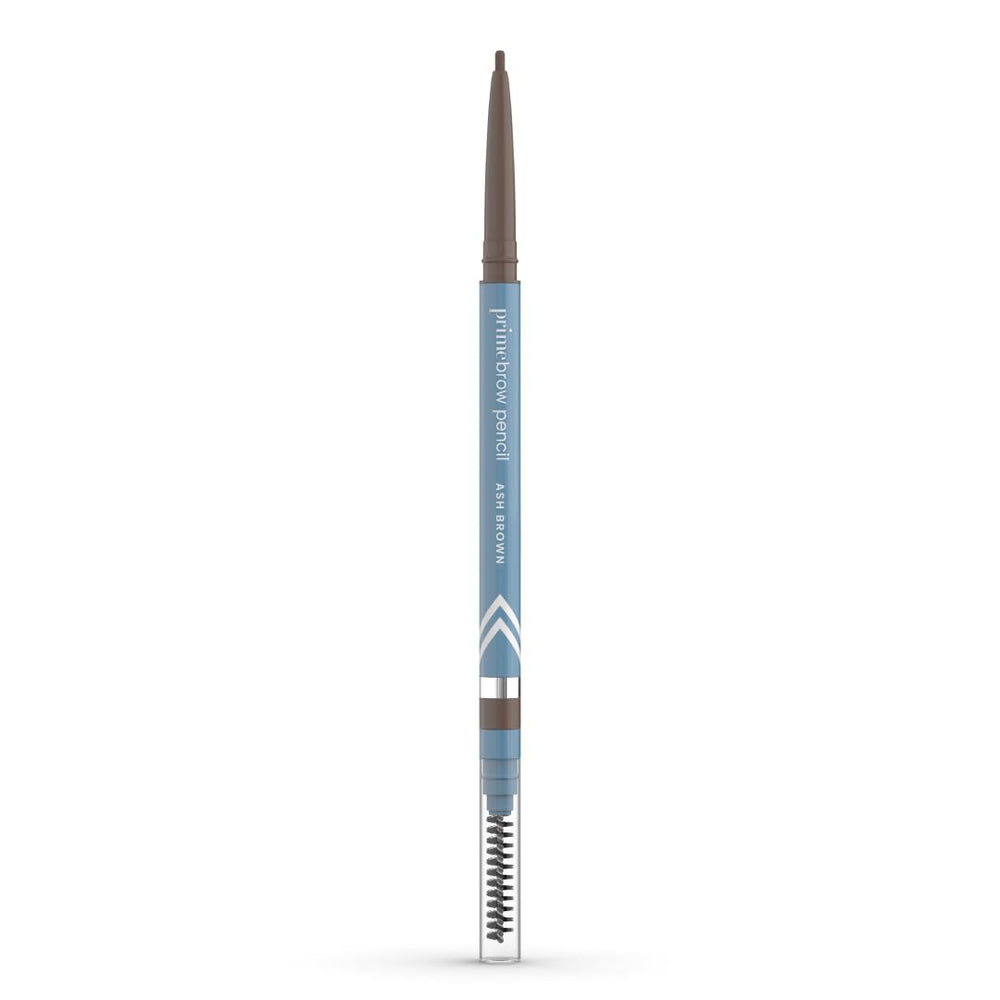 Prime Prometics PrimeBrow Pencil micro-fine-tip demonstrates hair-like strokes for natural brows.