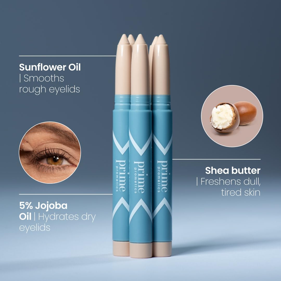 PrimePrometics PrimeEyes Vanilla packaging highlights long-wear, water-resistant formula for busy mornings.