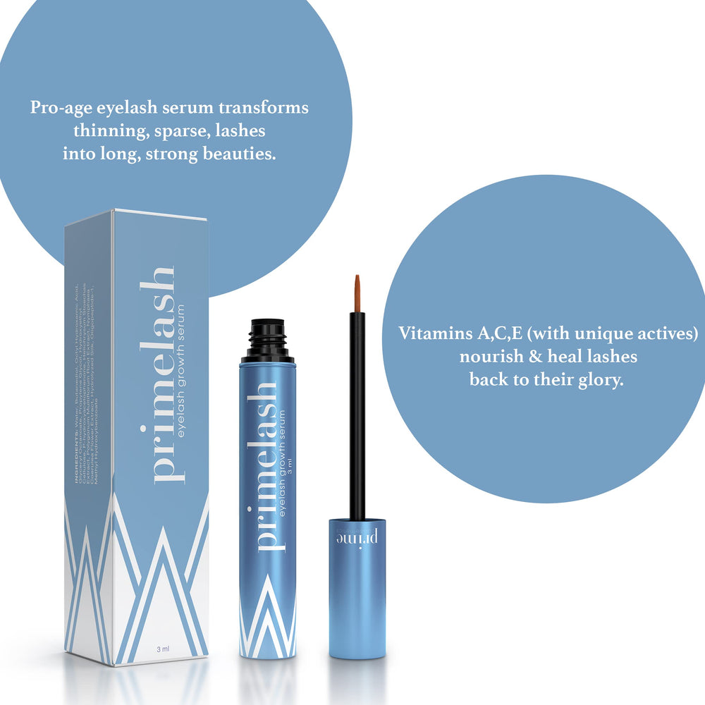 Prime Prometics PrimeLash serum vitamin blend highlights nourishing actives