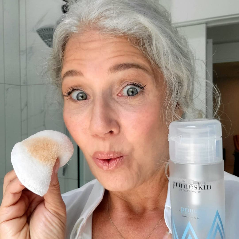 PrimePrometics PrimeSkin Beauty Water eye makeup removal in one swipe for delicate eyes.