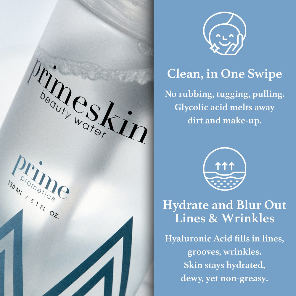 PrimePrometics PrimeSkin Beauty Water creates a refreshed feel while supporting the moisture barrier.
