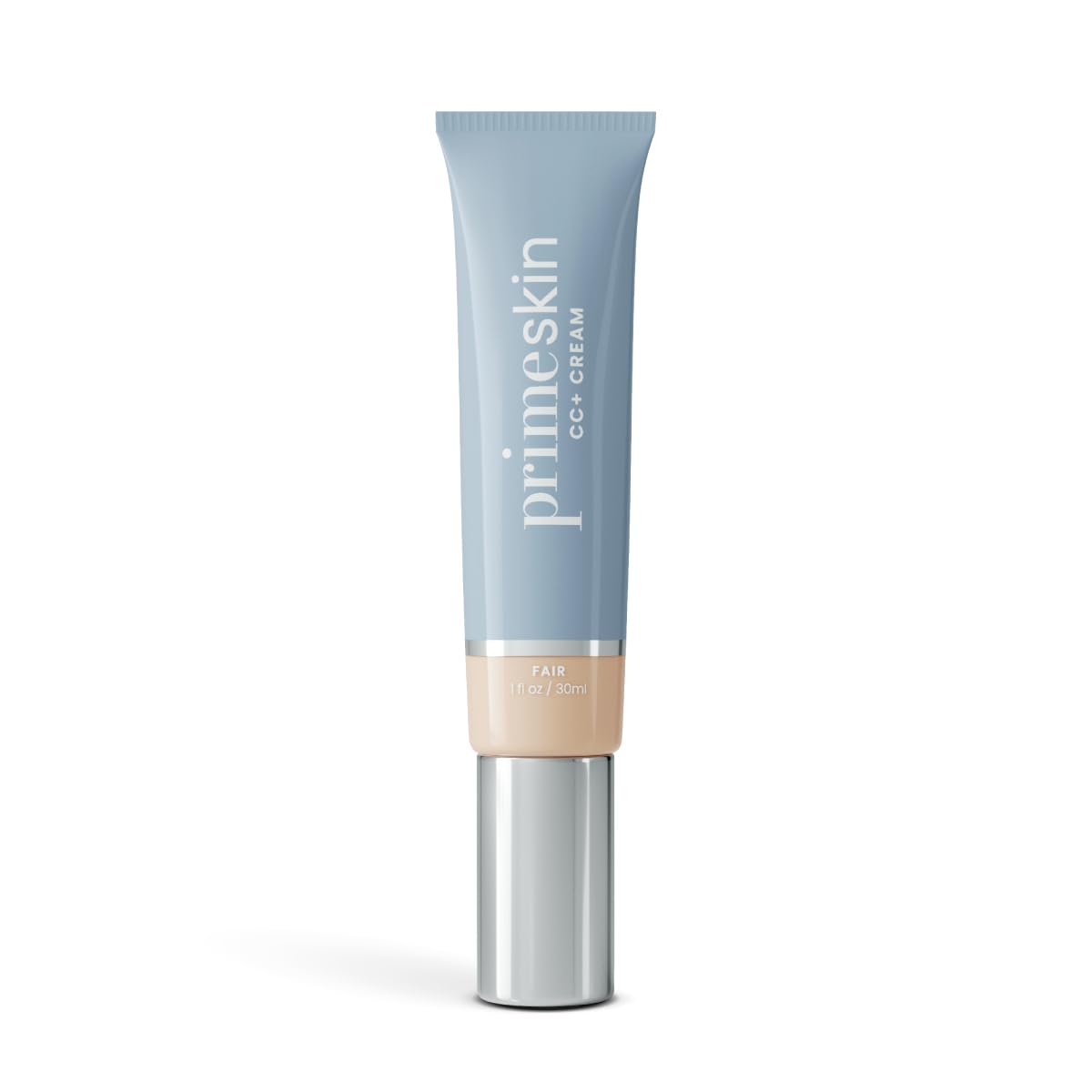 Prime Prometics PrimeSkin CC+ Cream bottle shows lightweight mature-skin foundation for smooth finish