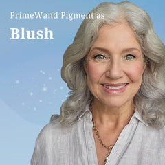 Prime Prometics PrimeWand Pigment on cheek as blush for dewy glow