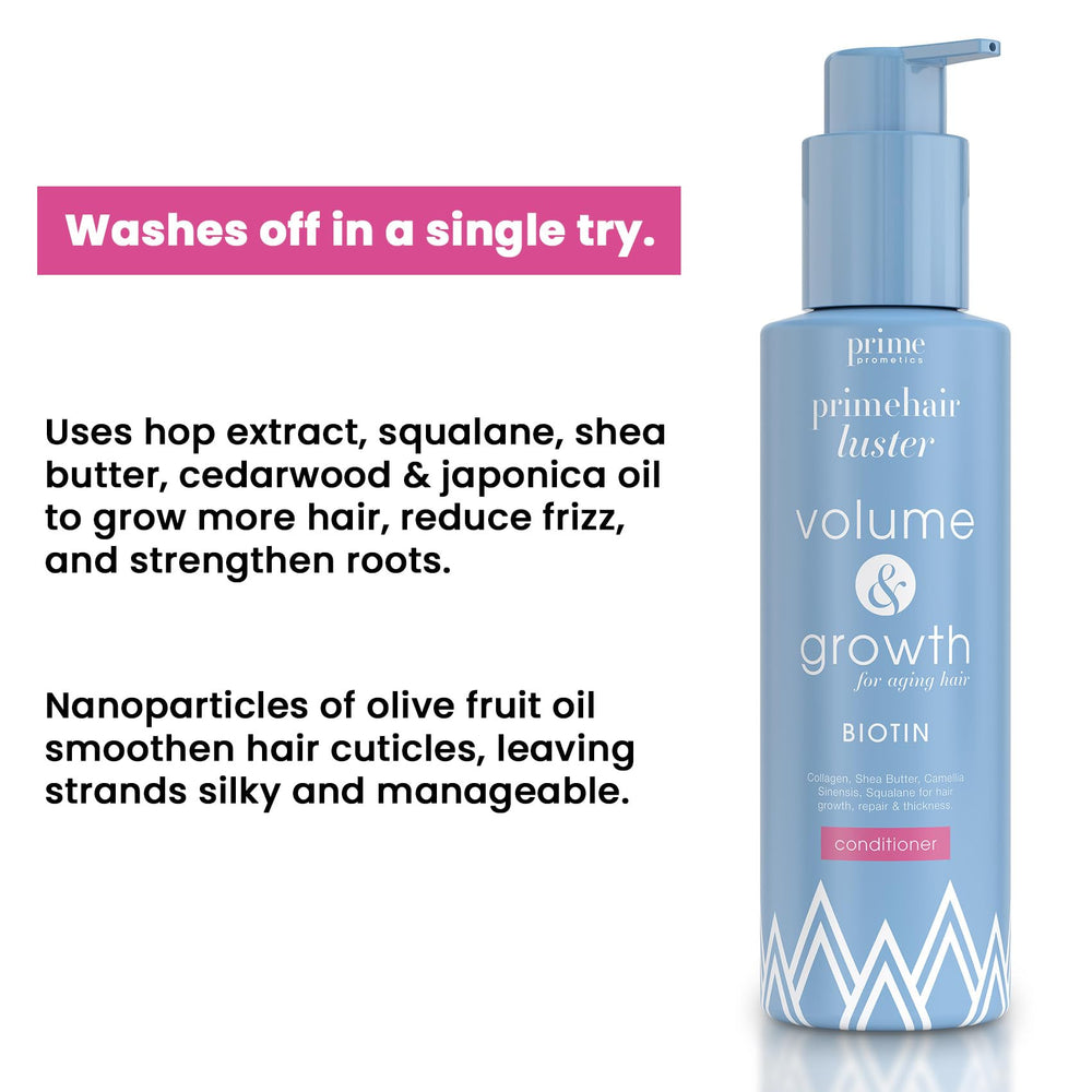 PRIME PROMETICS PrimeHair Luster hair soft glow reveals silky, non-oily feel after use.