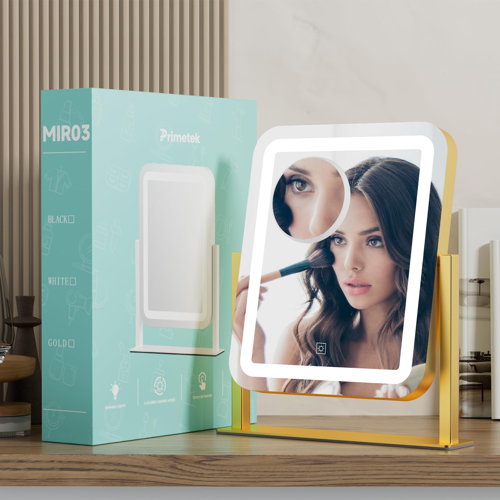 PRIMETEK gold finish adds a luxe touch to any vanity.