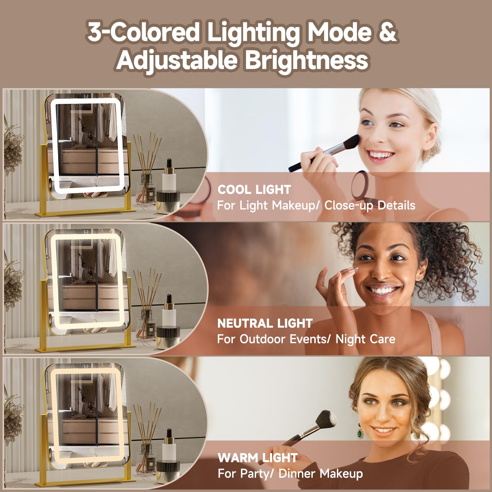 PRIMETEK mirrors offer 360-degree rotation for flexible angles during routine.
