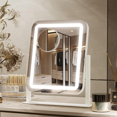 PRIMETEK vanity mirror with lights front view for precise makeup application.