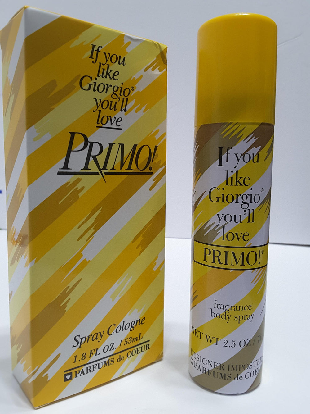 Primo women's cologne bottle 1.8 oz for all-day freshness.