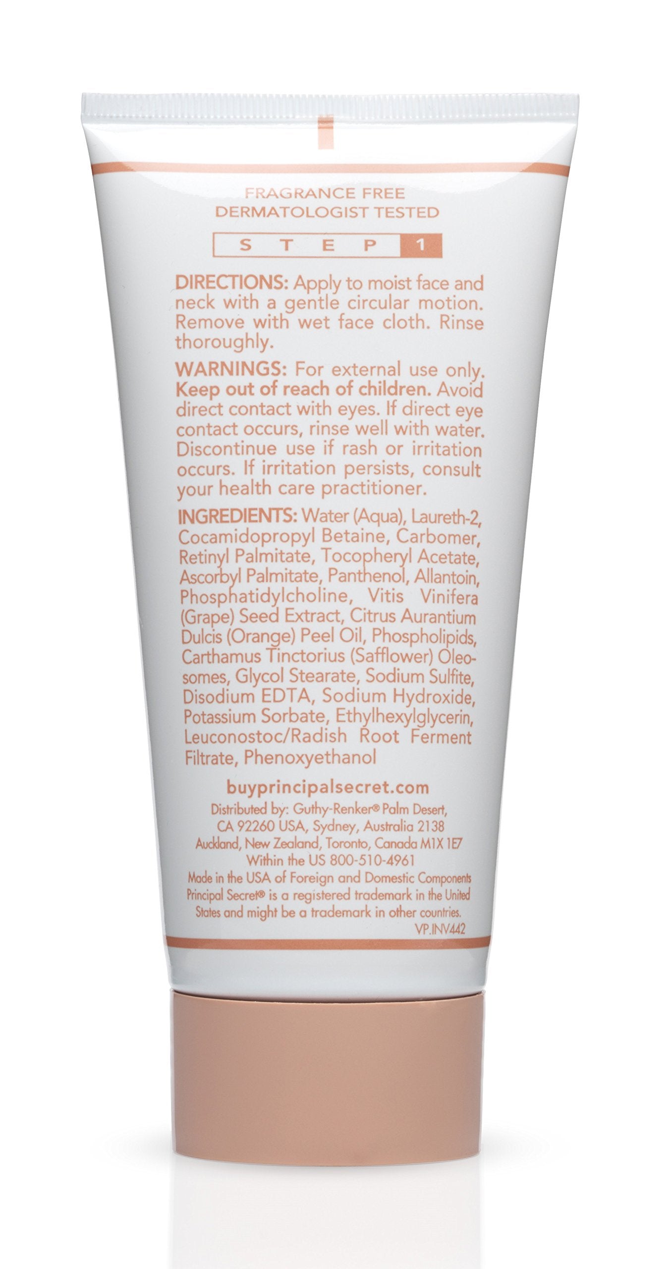 Principal Secret Gentle Deep 4-in-1 Cleanser eye-makeup removal demonstrates dual functionality for eyes and face.
