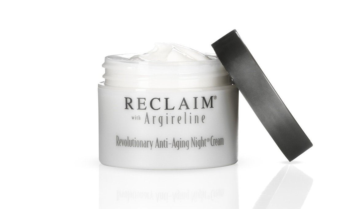 Principal Secret RECLAIM night cream jar closeup highlights rich texture for smoother-looking skin.