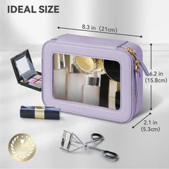 Prite Clear Makeup Bag inside organization reveals roomy layout for cosmetics and skincare