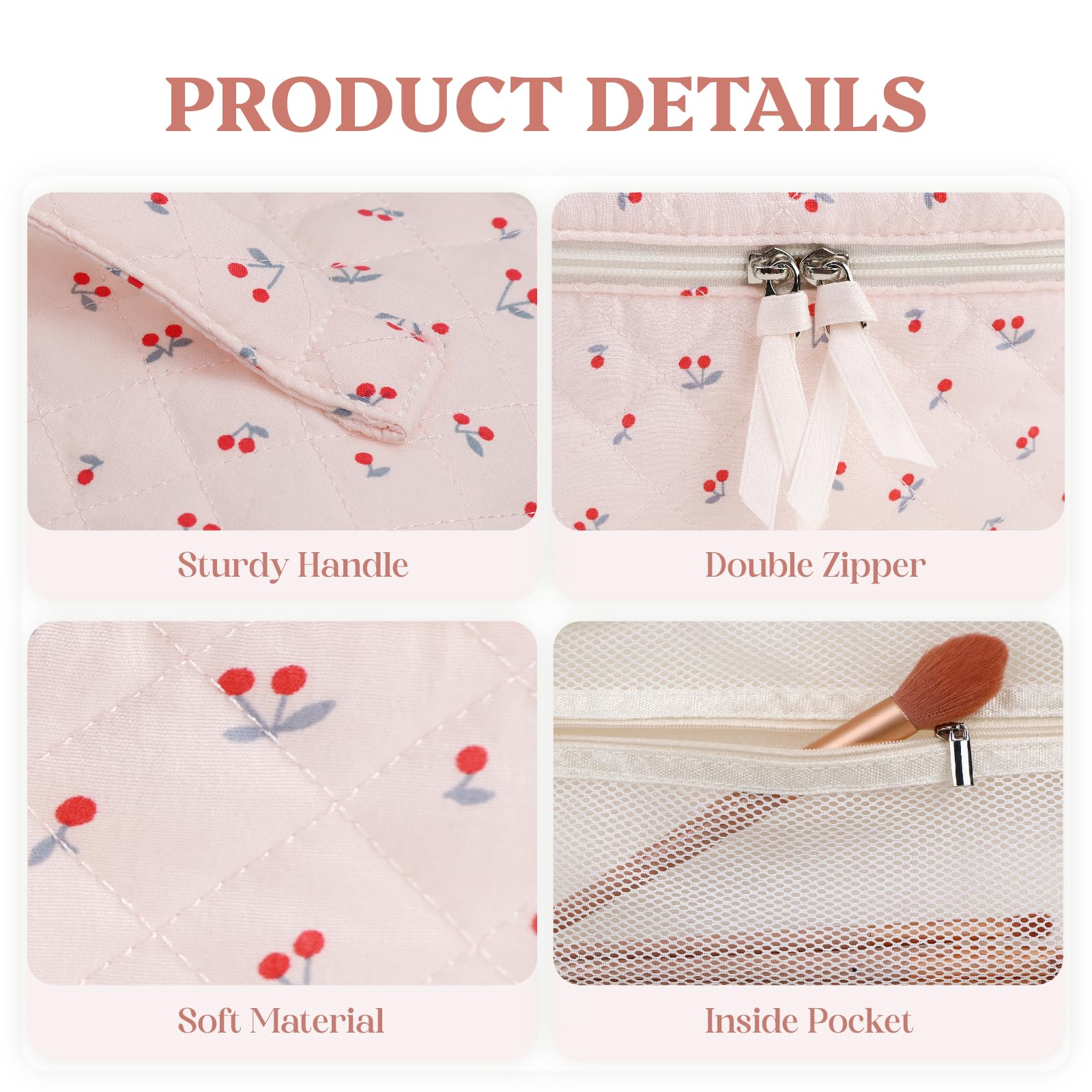 Prite cosmetic bag in durable cotton for daily use.