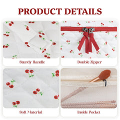 Prite cotton makeup bag showing reinforced stitching for durability