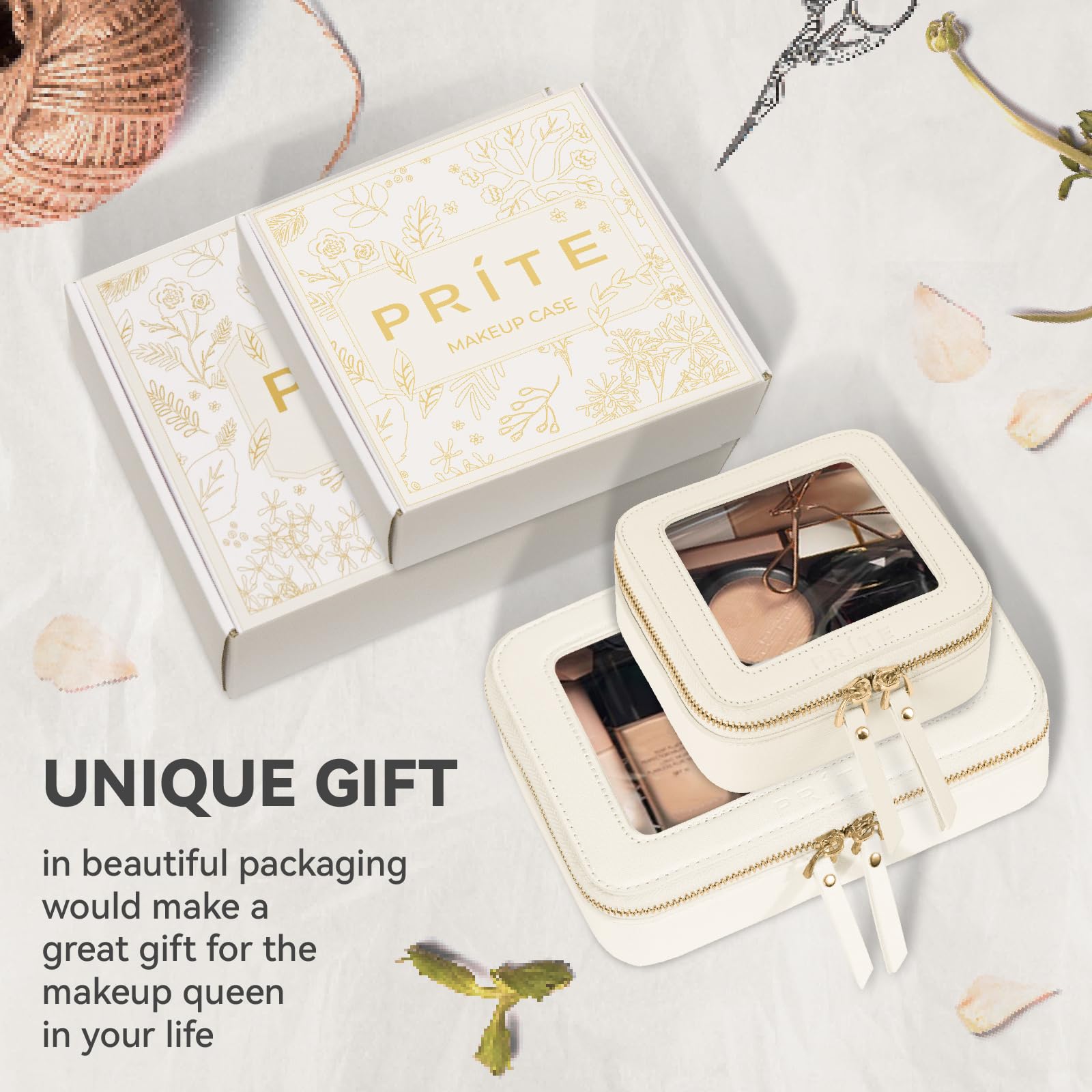 Prite Clear cosmetic organizer as gift box idea for loved ones.