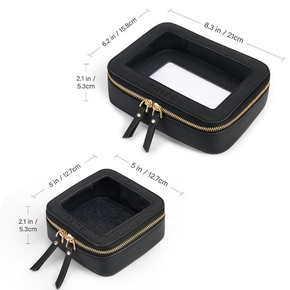 Prite Gold Zipper Detail Makeup Bag showcases premium hardware for daily use.