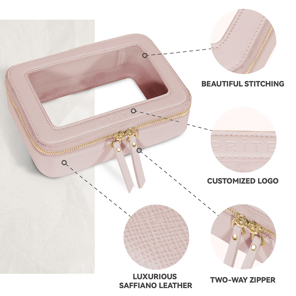 Prite gold-zipper makeup bag adds a touch of luxury on any vanity.