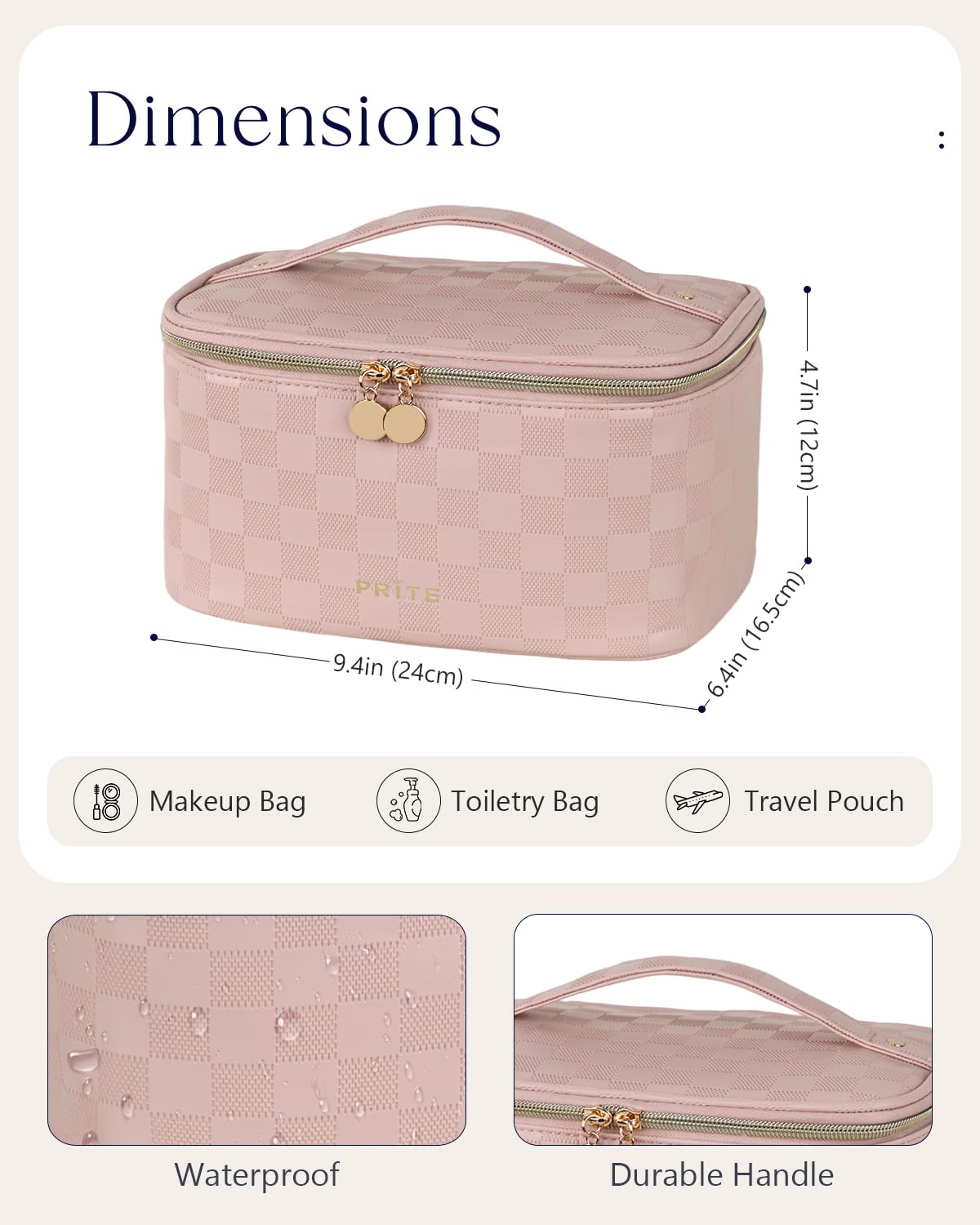 Prite bag with handle side view highlighting portability