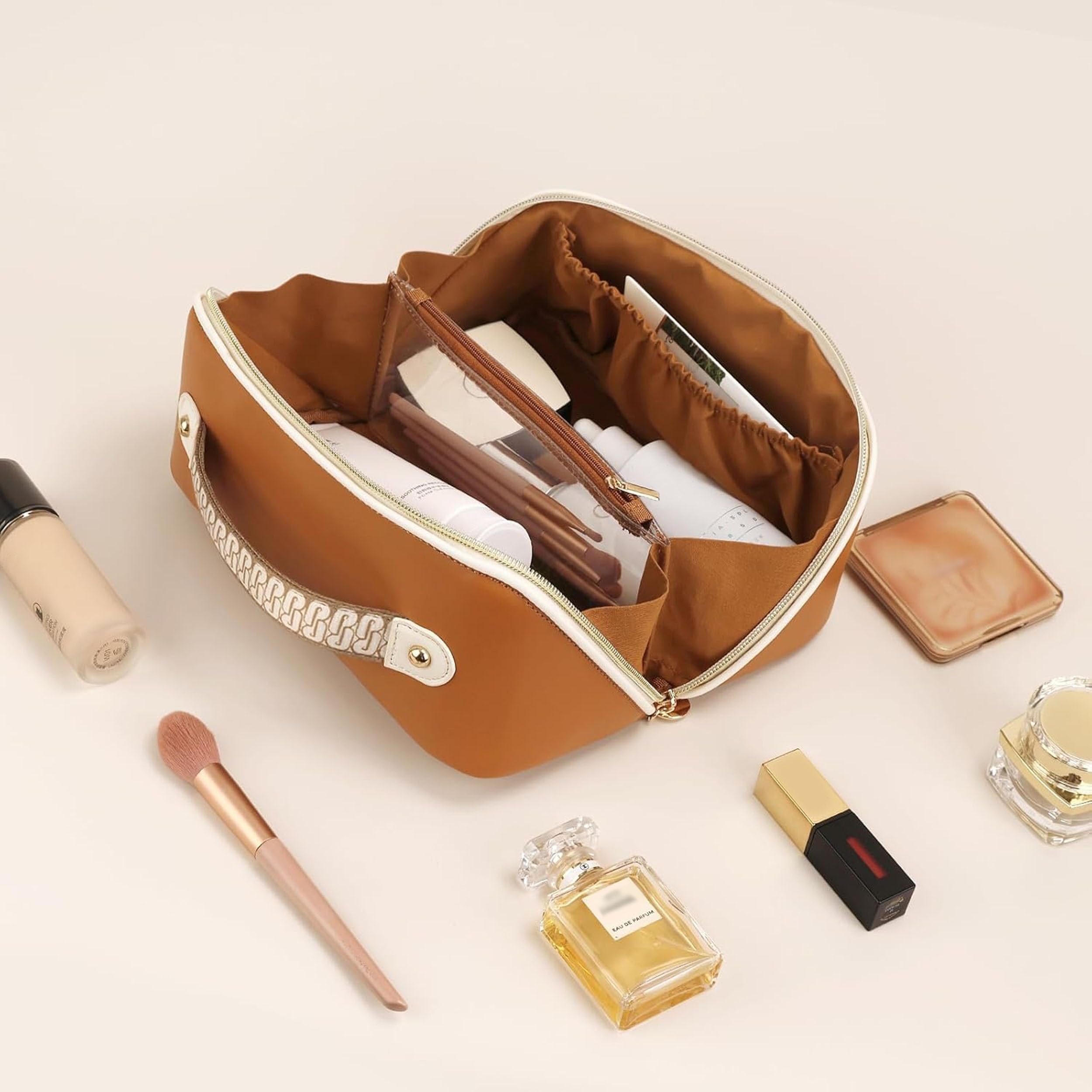Available in medium and large sizes for cosmetics and skincare storage.