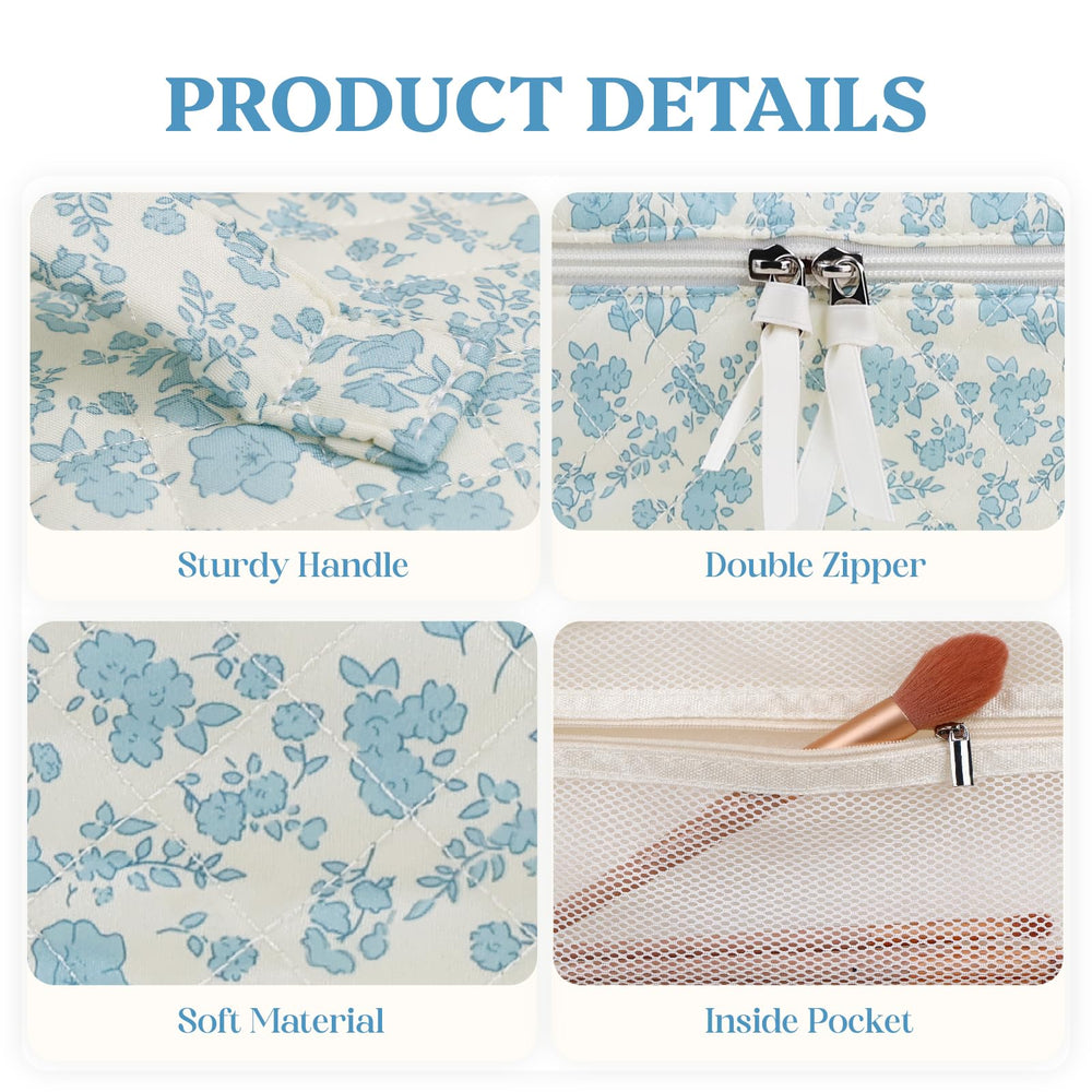 Prite makeup bag reinforced stitching for long-lasting daily wear