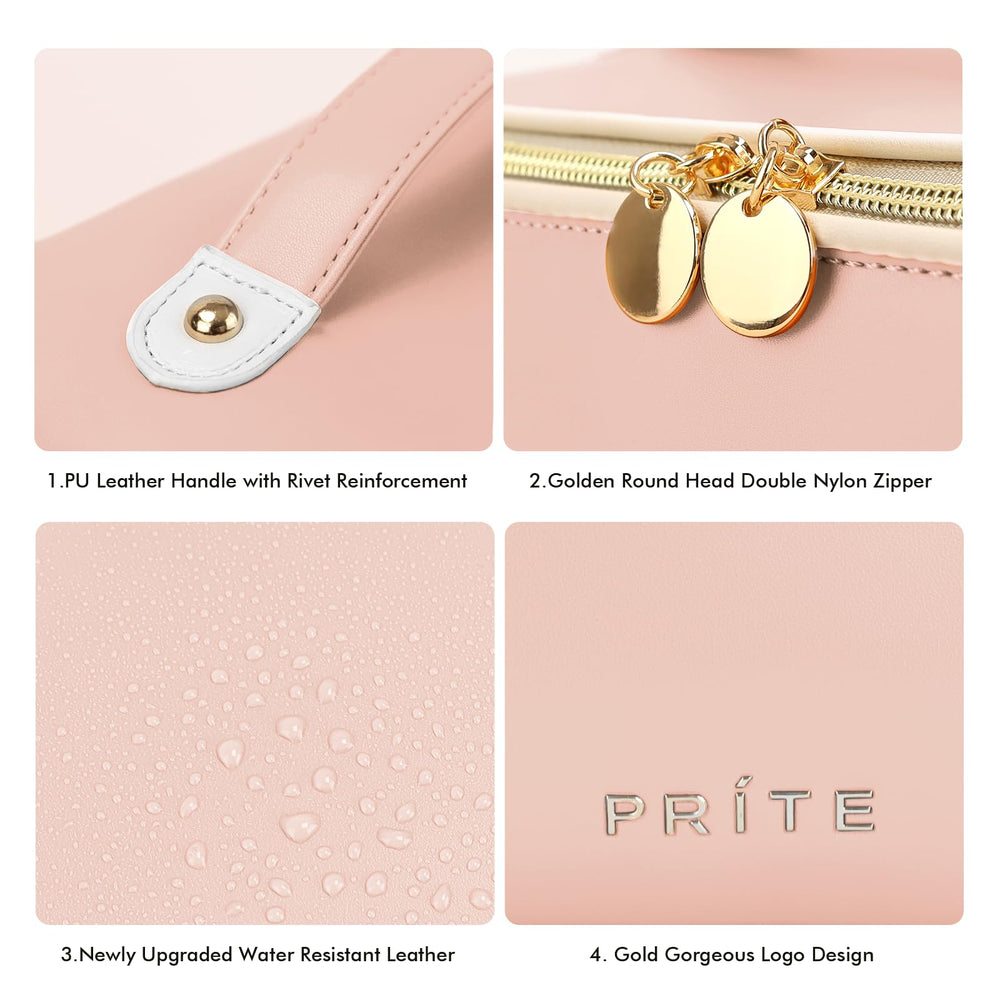 Prite Makeup Bag Soft-Grip Handle enhances carrying comfort.