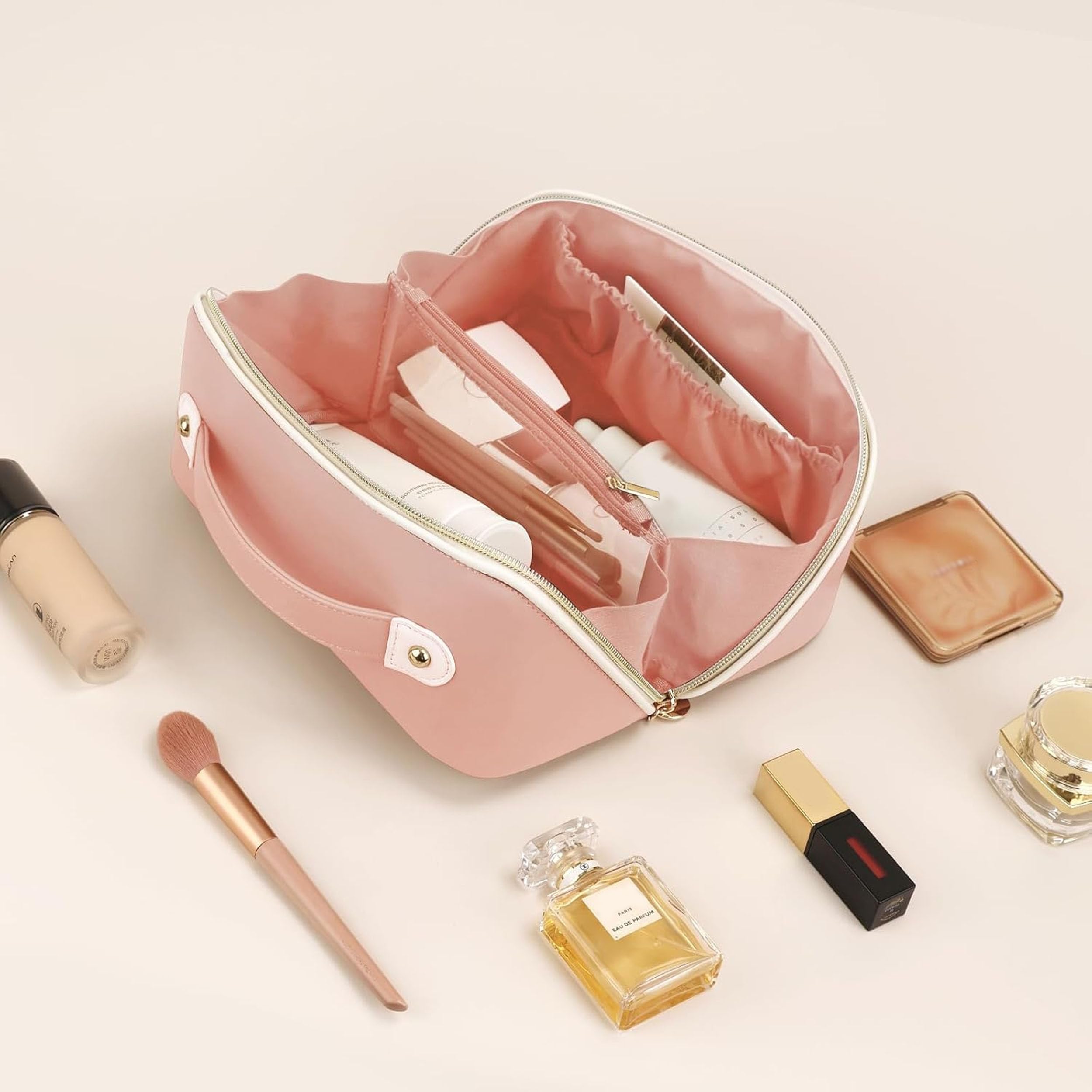 Prite Makeup Bag Stylish Color Options suit personal style.