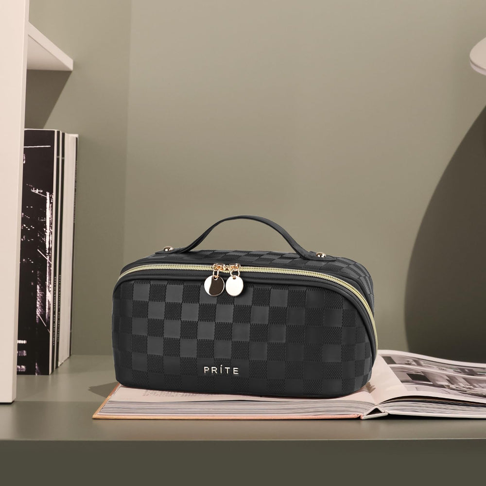 Prite makeup bag travel organization showcase for cosmetics and accessories