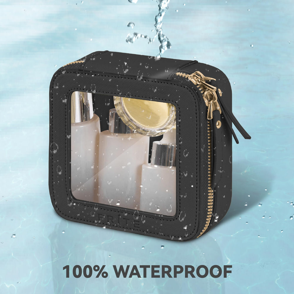 Prite mini clear makeup bag waterproof material, effortless wipe-clean surface