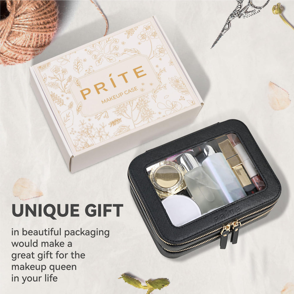 Prite polished hardware adds luxury and durable zippers.