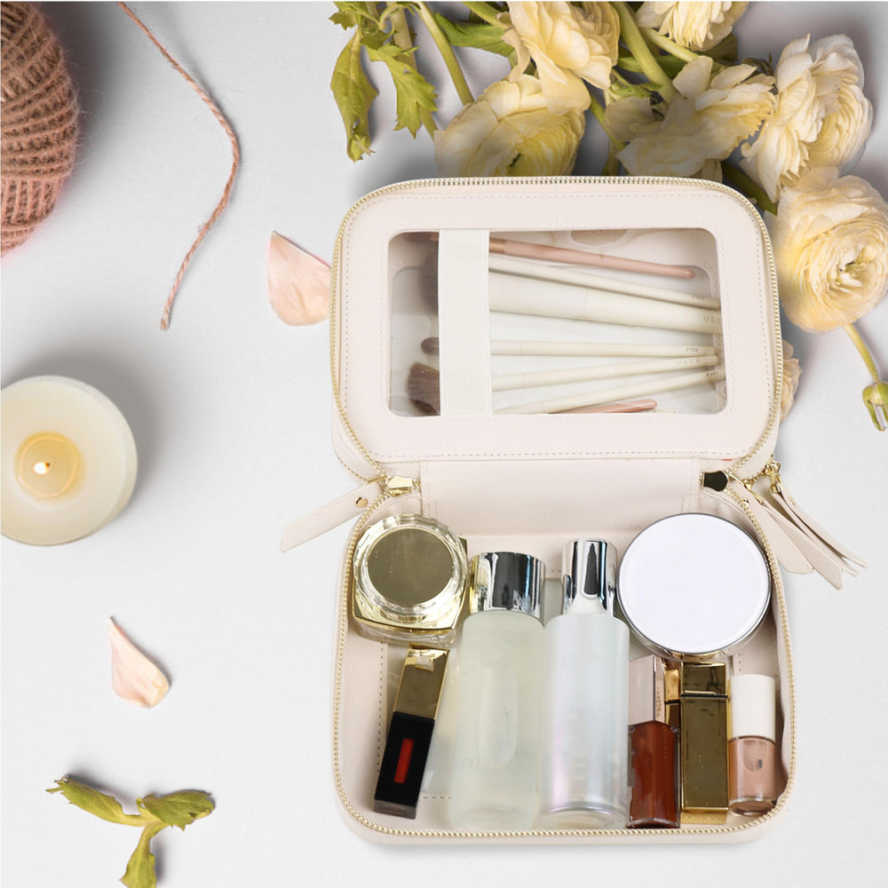 Prite upper layer brush holder keeps styling tools ready on the go.
